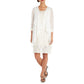 R & M Richards Women's Embellished Lace Sheath Dress & Jacket White Size 10