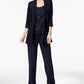 R & M Richards Women's Glitter Print Pantsuit Blue Size 12