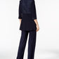 R & M Richards Women's Glitter Print Pantsuit Blue Size 12