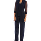 R & M Richards Women's 2 Pc Jacket Top & Pants Set Blue Size 12 Petite
