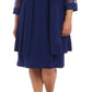 R & M Richards Women's Embellished Dress & Jacket Blue Size 1X