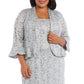 R & M Richards Women's Lace Dress & Ruffled Jacket Gray Size 16W