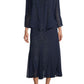 R & M Richards Women's Beaded Godet Jacket & Dress Set Blue Size 8