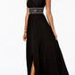 R & M Richards Women's Beaded Waist Sleeveless Maxi Dress Black Size 6