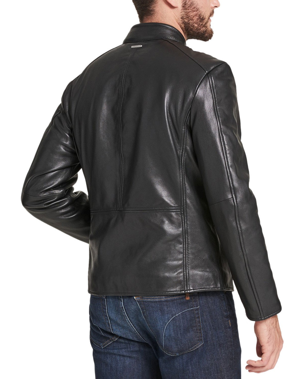 Marc New York Men's Leather Moto Jacket Black Size Large