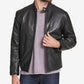 Marc New York Men's Leather Moto Jacket Black Size Large