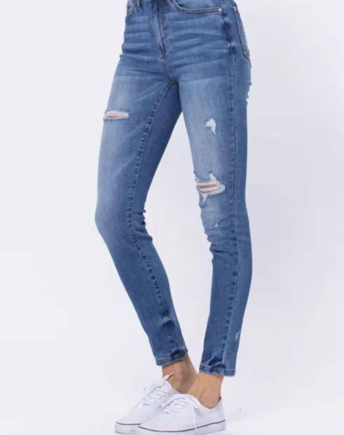 Judy Blue - RAINBOW EMBROIDERY POCKET SKINNY JEAN