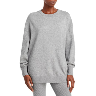 Aqua Women's Knit Crewneck Crewneck Sweater Gray Size X-Small