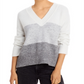 Aqua Women's Colorblock Knit Pullover Sweater Gray Size X-Small
