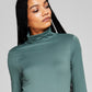 And Now This Women's Turtleneck Long Sleeve Solid Top Green Size X-Small