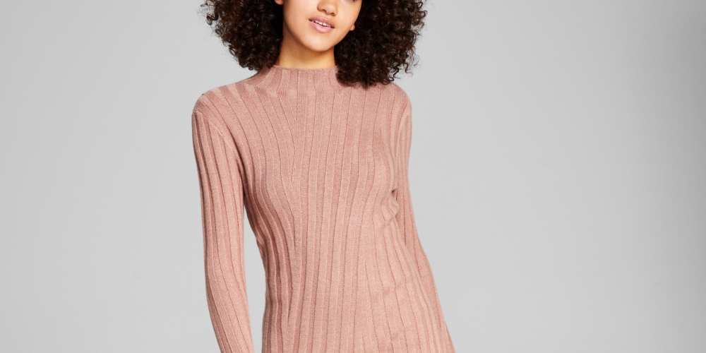 And Now This Women's Directional Ribbed Bodycon Dress Pink Size XS