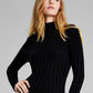 And Now This Women's Directional Ribbed Bodycon Dress Black Size Small