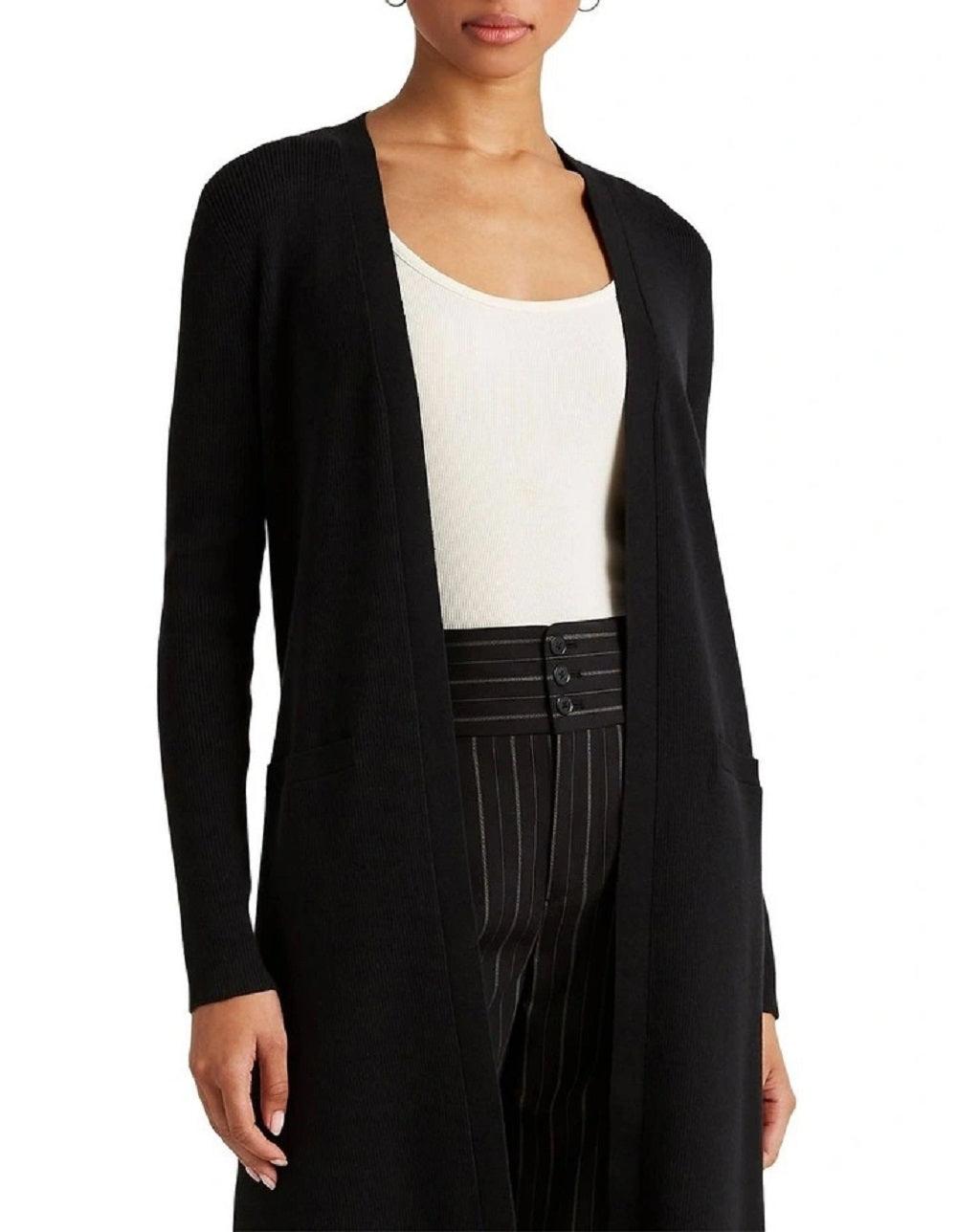 Ralph Lauren Women's Cotton Blend Cardigan Black Size Small