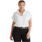 Ralph Lauren Women's Linen Dolman Sleeve Shirt White Size 1X