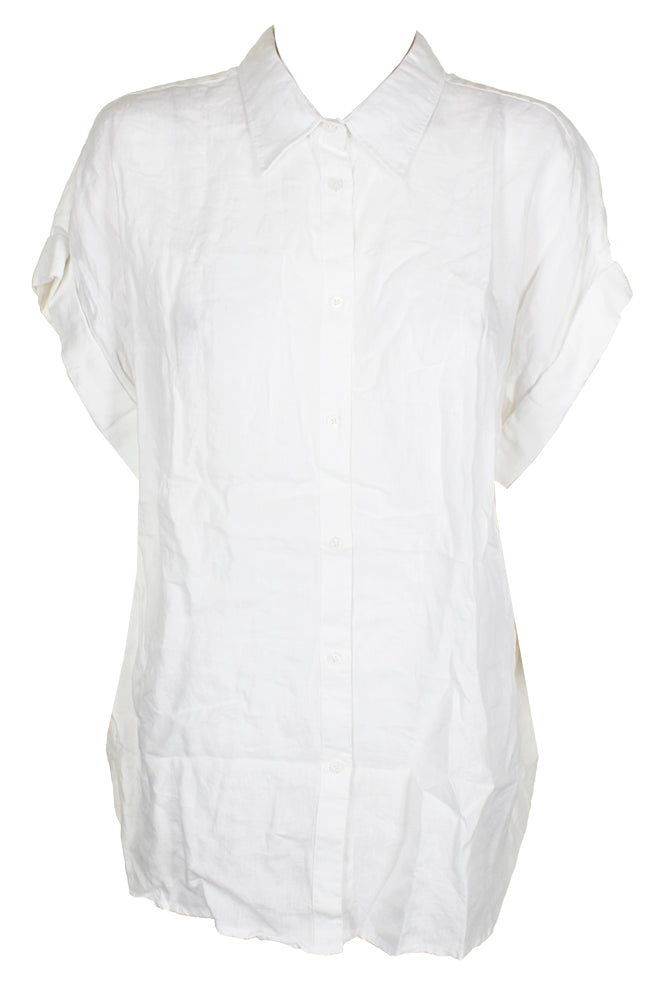 Ralph Lauren Women's Linen Dolman Sleeve Shirt White Size 2X
