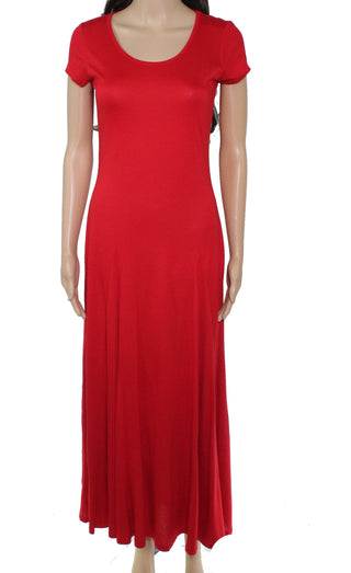 Ralph Lauren Women's Jersey Scoop Neck Maxi Dress Red Size Small