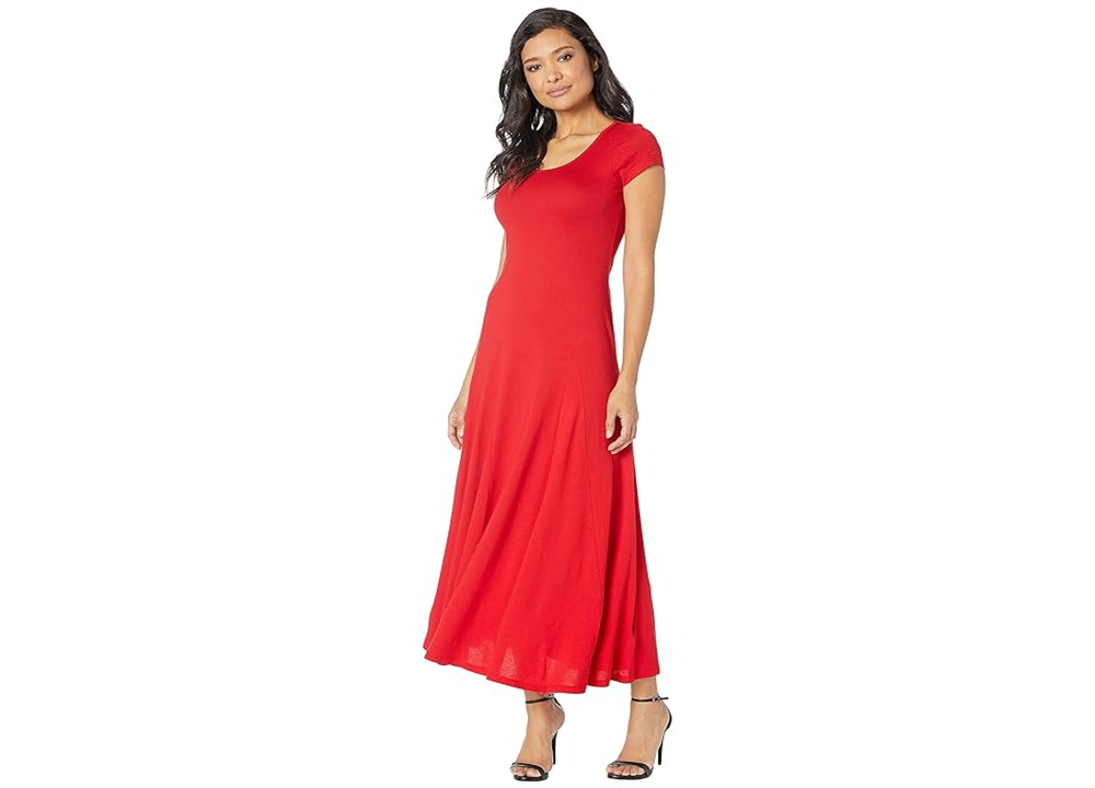 Ralph Lauren Women's Jersey Scoop Neck Maxi Dress Red Size Small