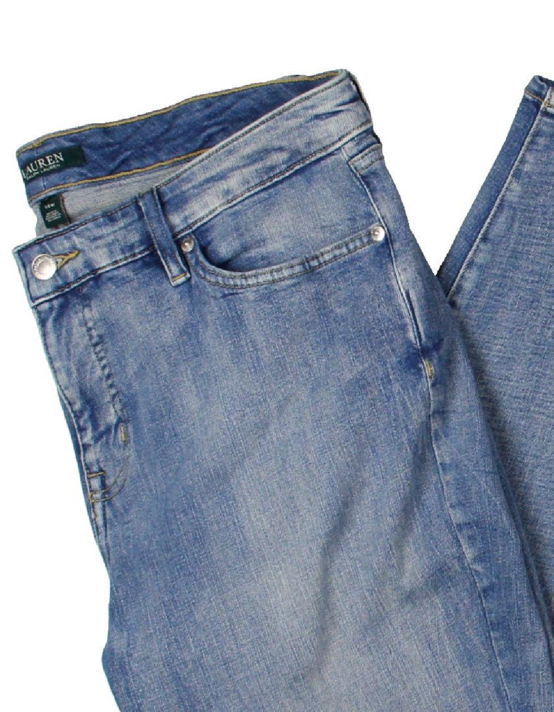 Ralph Lauren Women's Plus Denim Mid Rise Skinny Jeans Blue Size 20W