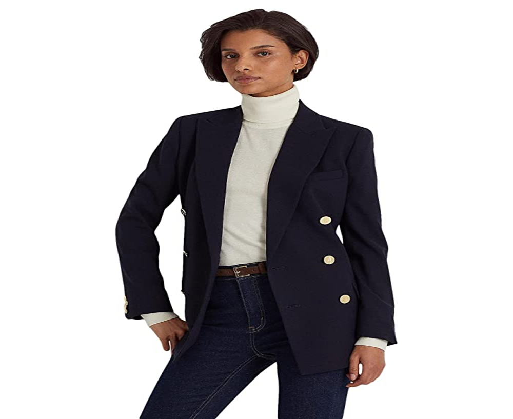Ralph Lauren Women's Stretch Wool Blazer Blue Size 6