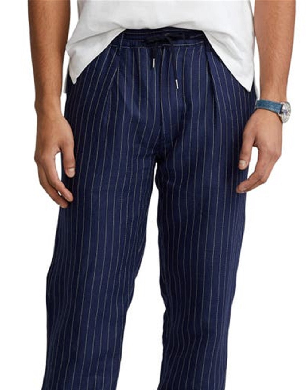 Polo Ralph Lauren Men's Tailored Linen Blend Pants Blue Size Small
