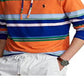 Polo Ralph Lauren Men's Striped Jersey Hooded T-Shirt Orange Size Small