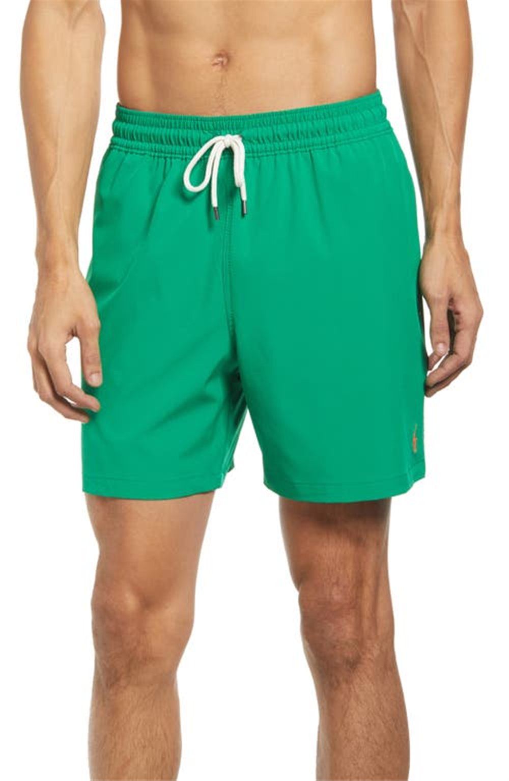 Polo Ralph Lauren Men's Traveler Solid Swim Trunks Green Size Medium