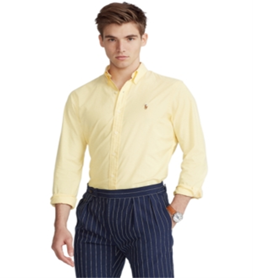 Ralph Lauren Men's Classic Fit Stretch Oxford Shirt Yellow Size XX-Large