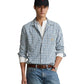 Polo Ralph Lauren Mne's Classic Fit Gingham Workshirt Blue Size L