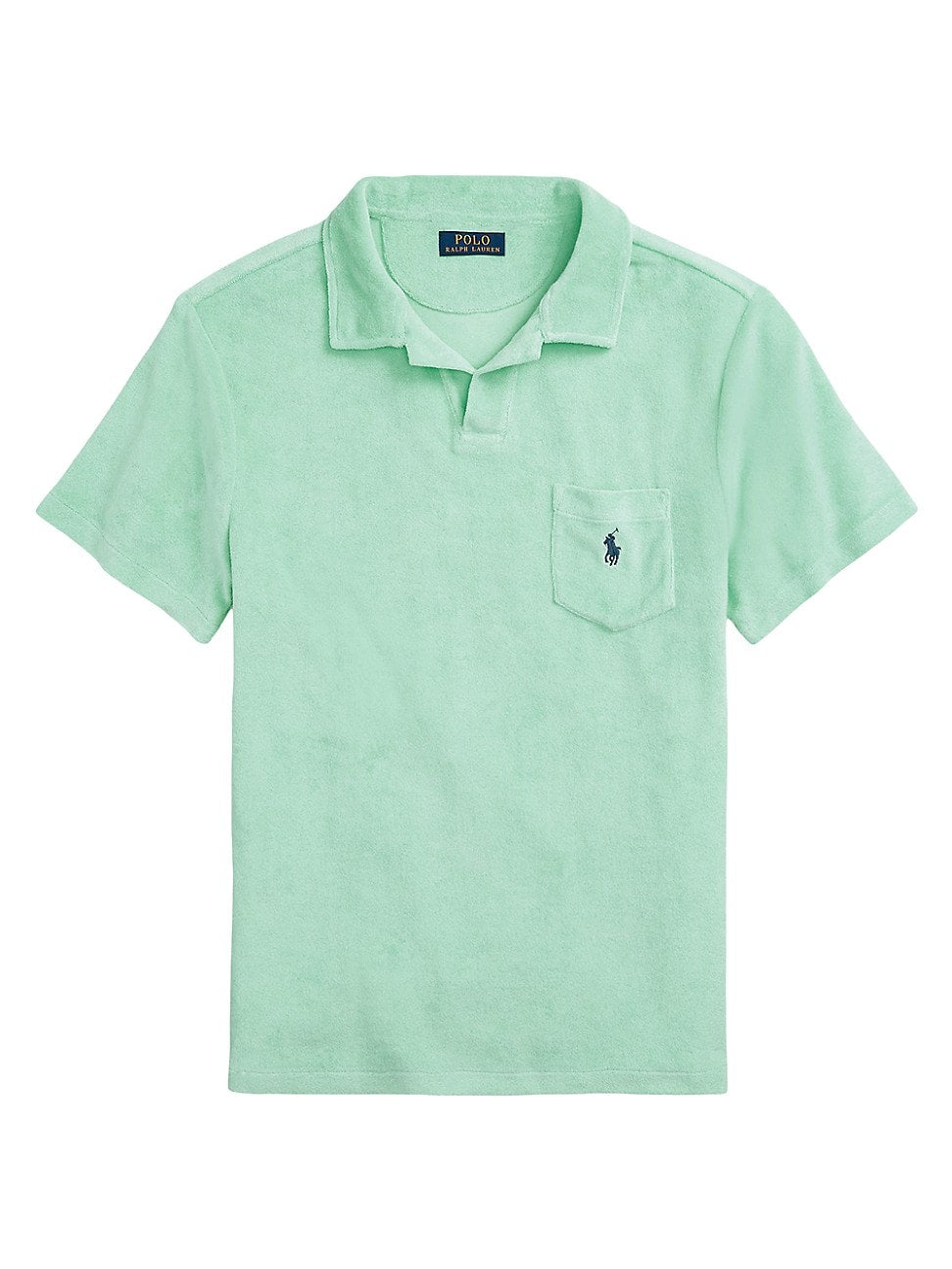 Ralph Lauren Men's Custom Slim Fit Terry Polo Shirt Green Size Medium