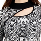 Fever Women's Jacquard Cut Out Sweater Black Size X-Large