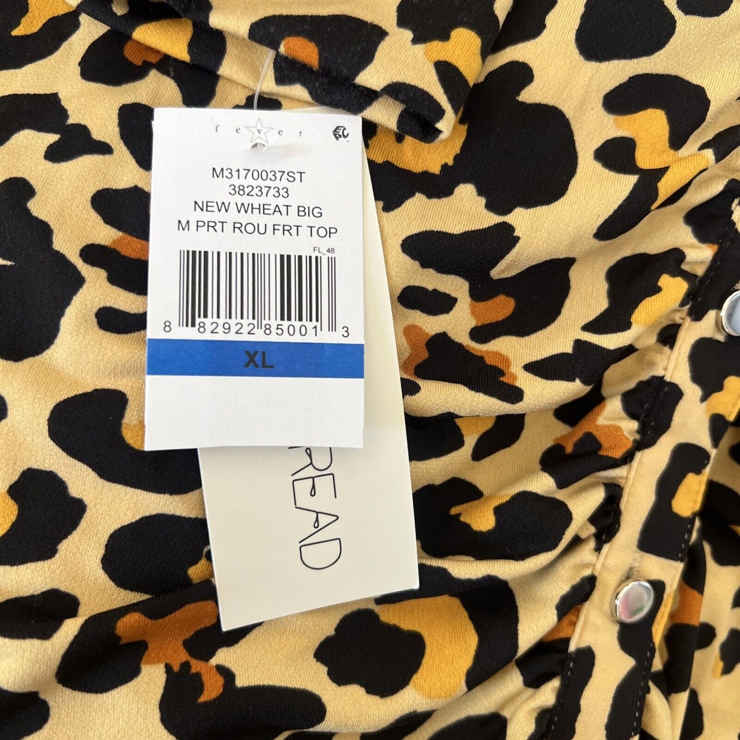 Single Thread Ruched Front Shirt Animal Print