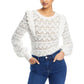 Single Thread Pointelle Cotton Ruffle Sweater