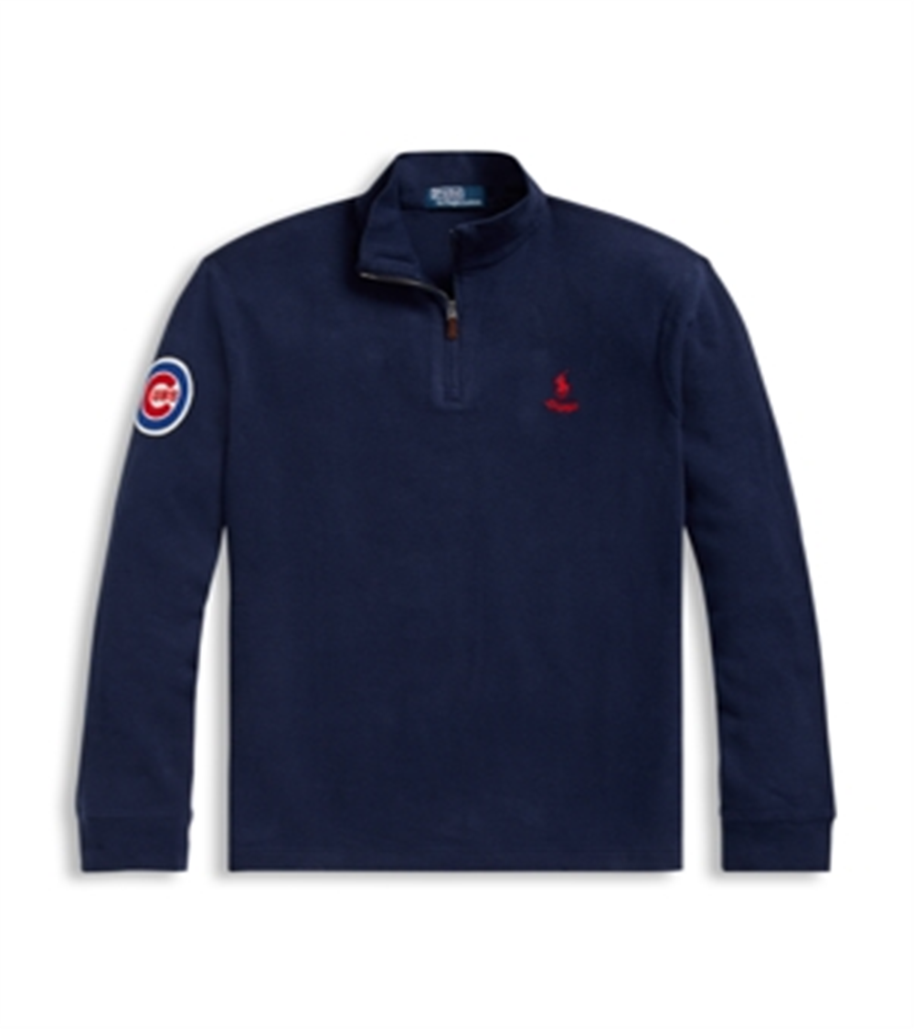Polo Ralph Lauren Men's Quarter Zip Cubs Pullover Sweater Blue Size X-Large