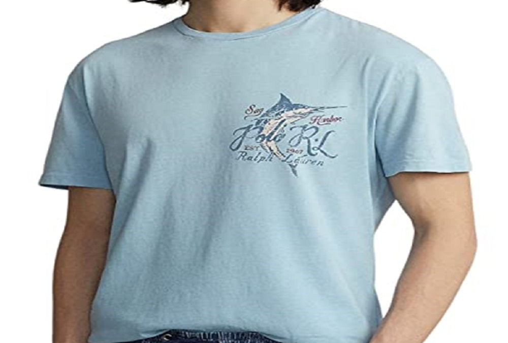 Polo Ralph Lauren Men's Classic Fit Jersey Graphic T-Shirt Blue Size X-Large