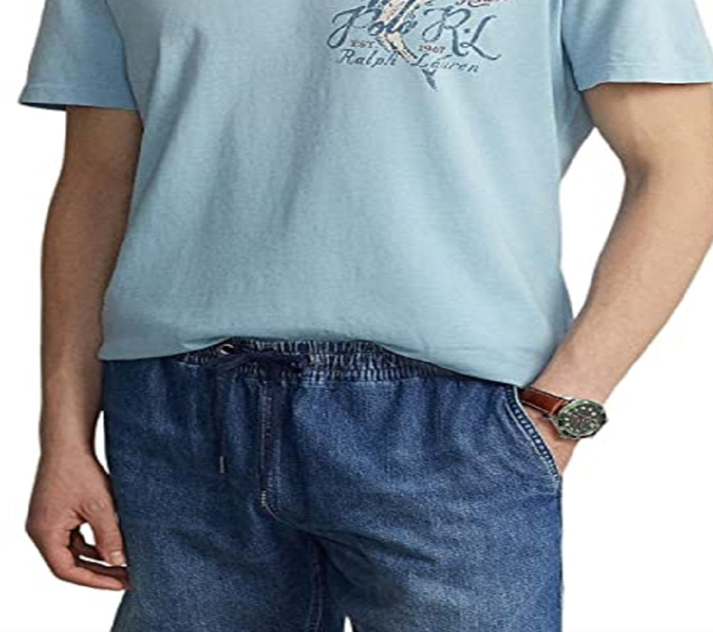 Polo Ralph Lauren Men's Classic Fit Jersey Graphic T-Shirt Blue Size X-Large