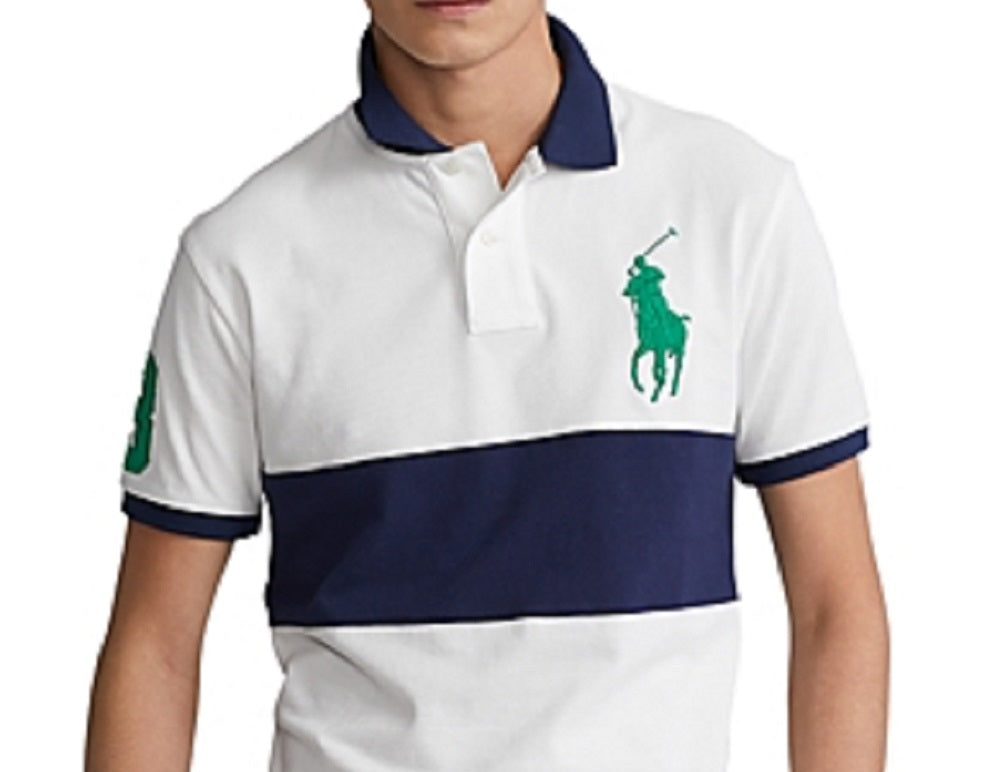 Polo Ralph Lauren Men's Custom Slim Fit Big Pony Mesh Polo Shirt White Size Large