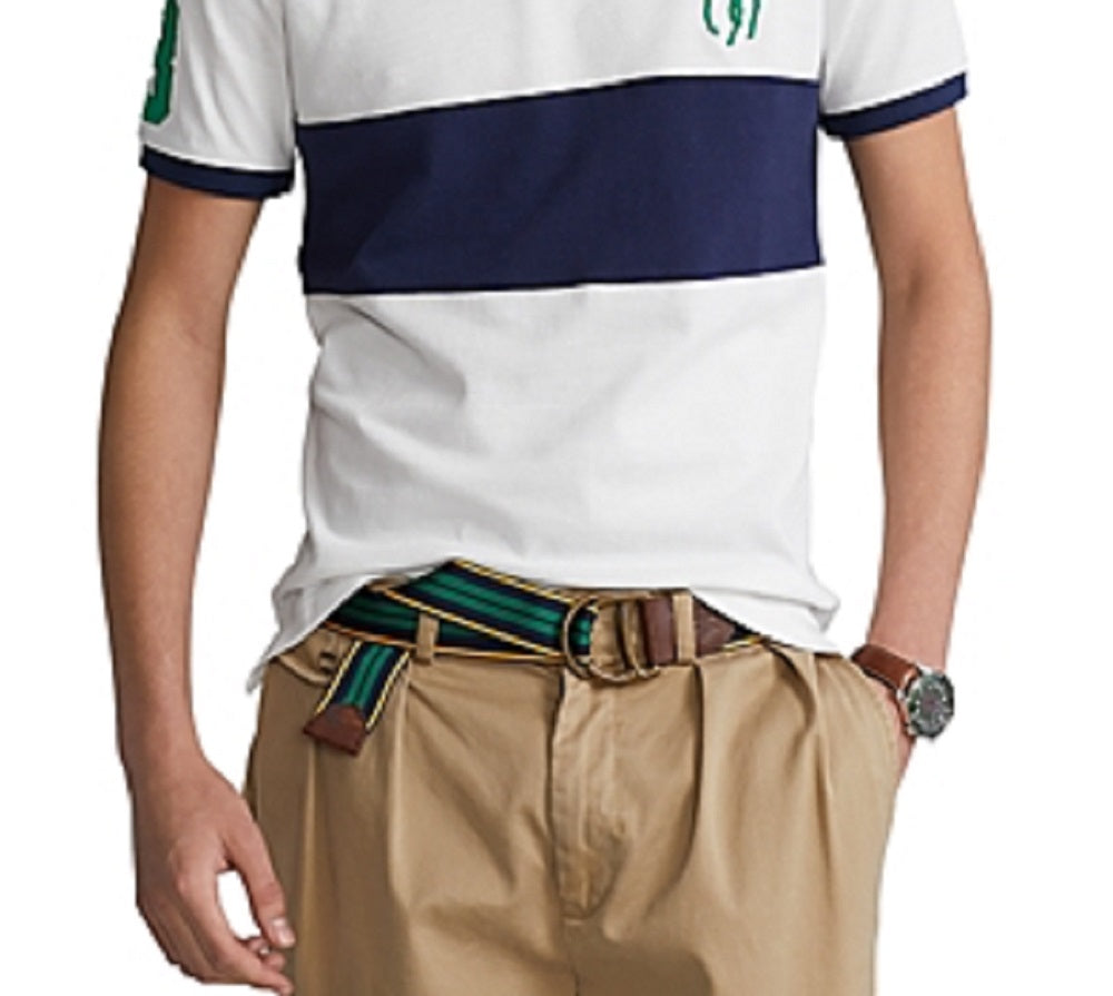 Polo Ralph Lauren Men's Custom Slim Fit Big Pony Mesh Polo Shirt White Size Large