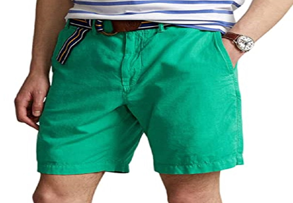 Polo Ralph Lauren Men's Cotton Linen Shorts Green Size 38
