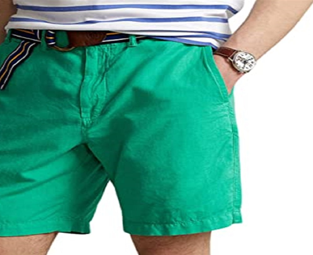 Polo Ralph Lauren Men's Cotton Linen Shorts Green Size 38