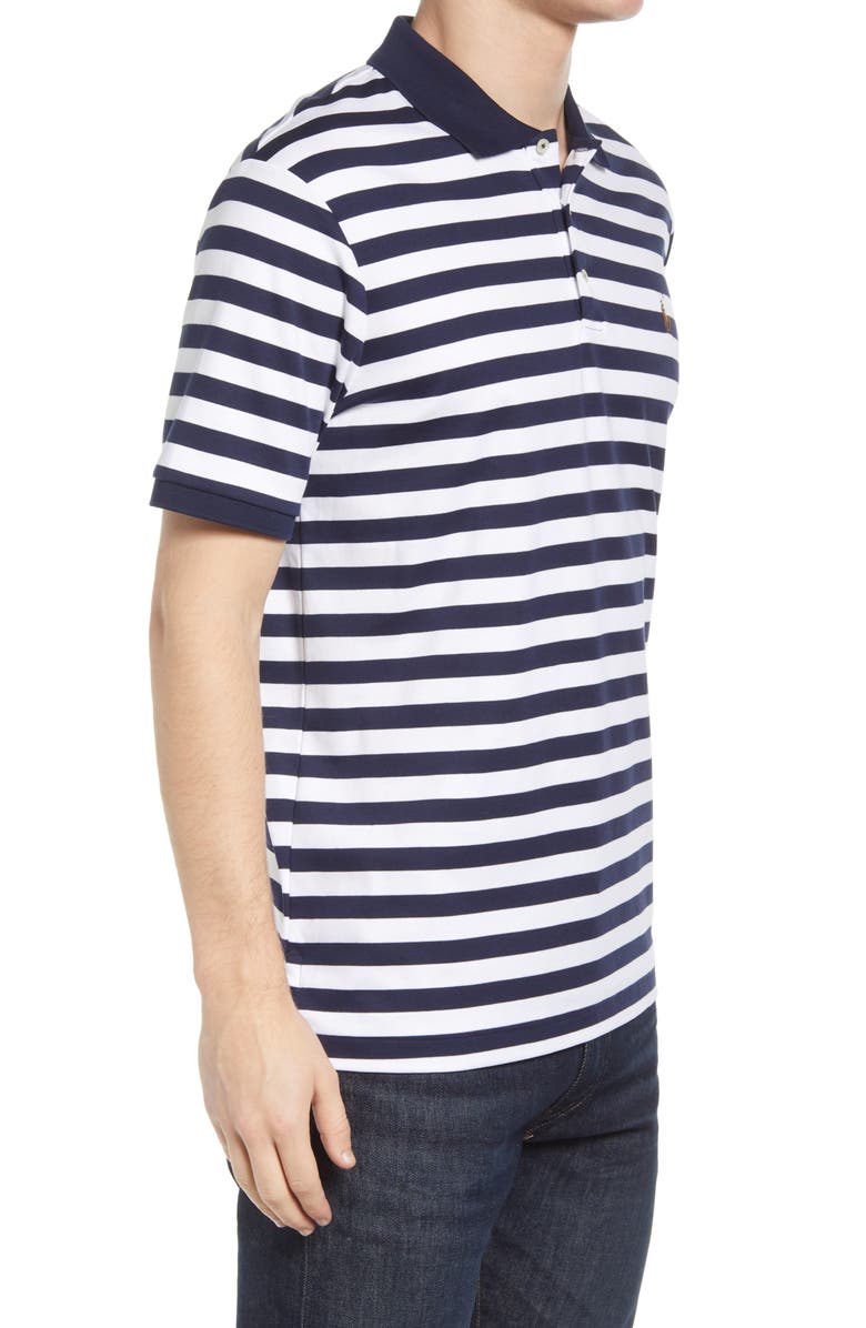 Polo Ralph Lauren Men's Stripe Cotton Polo Blue Size Small