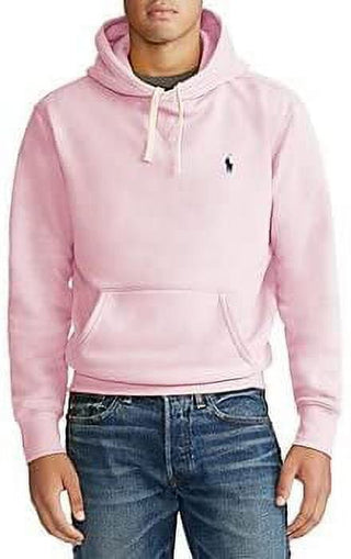 Ralph Lauren Men's Long Sleeve Fleece Pullover Hoodie Pink Size Large