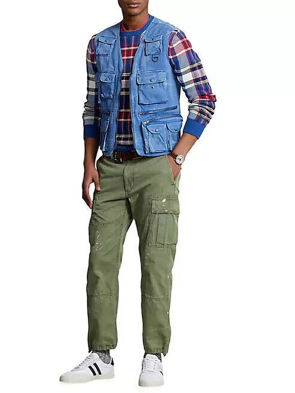Ralph Lauren Men's Chino Utility Vest Blue Size Large