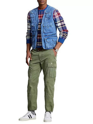 Ralph Lauren Men's Chino Utility Vest Blue Size Large