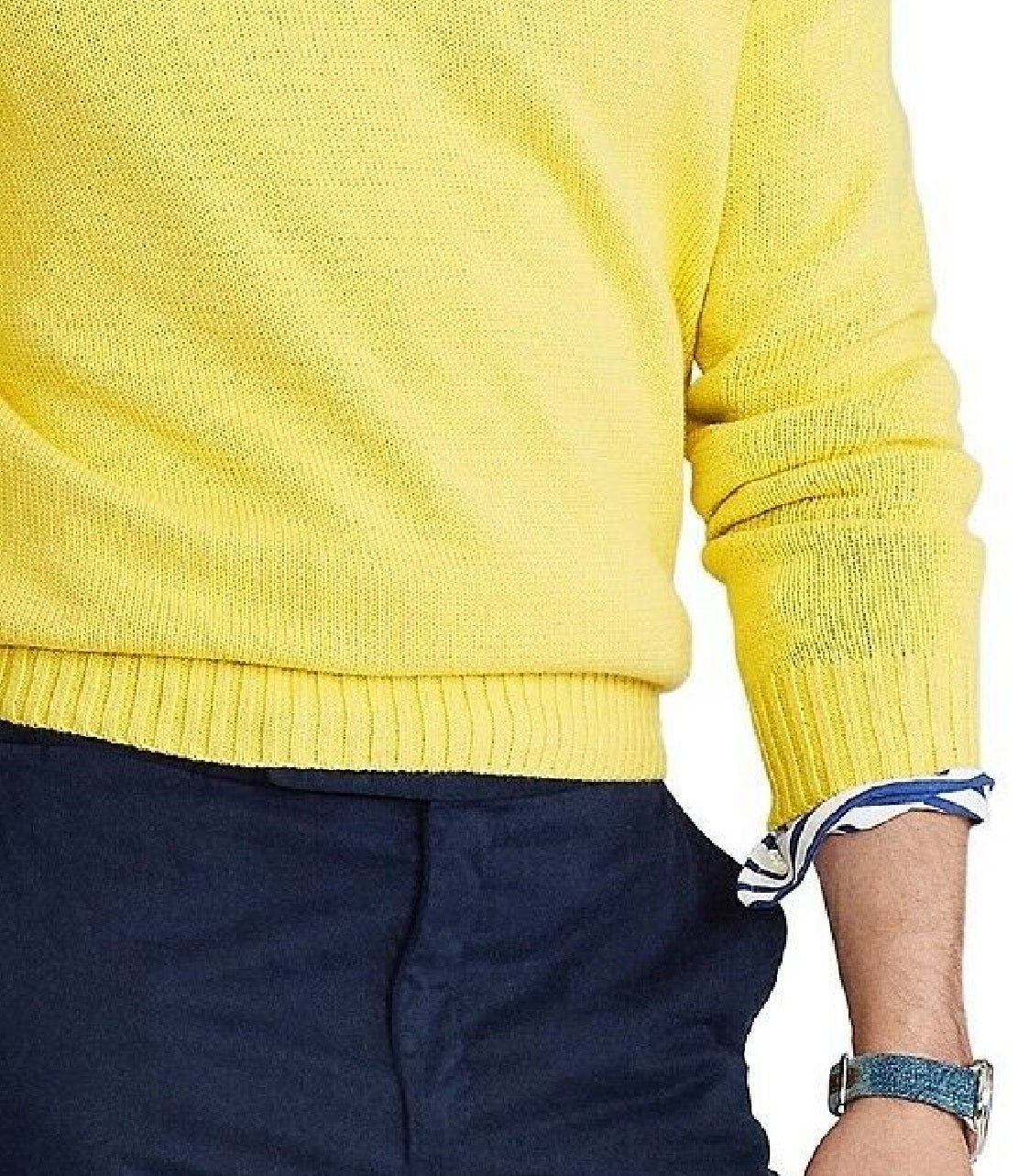 Polo Ralph Lauren Men's Cotton Crewneck Sweater Yellow Size XX-Large