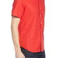 Polo Ralph Lauren Men's Short Sleeve Cotton Button Down Shirt Red Size Medium