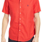 Polo Ralph Lauren Men's Short Sleeve Cotton Button Down Shirt Red Size Medium