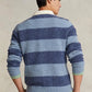 Polo Ralph Lauren Men's Striped Wool Rugby Sweater Blue Size Large