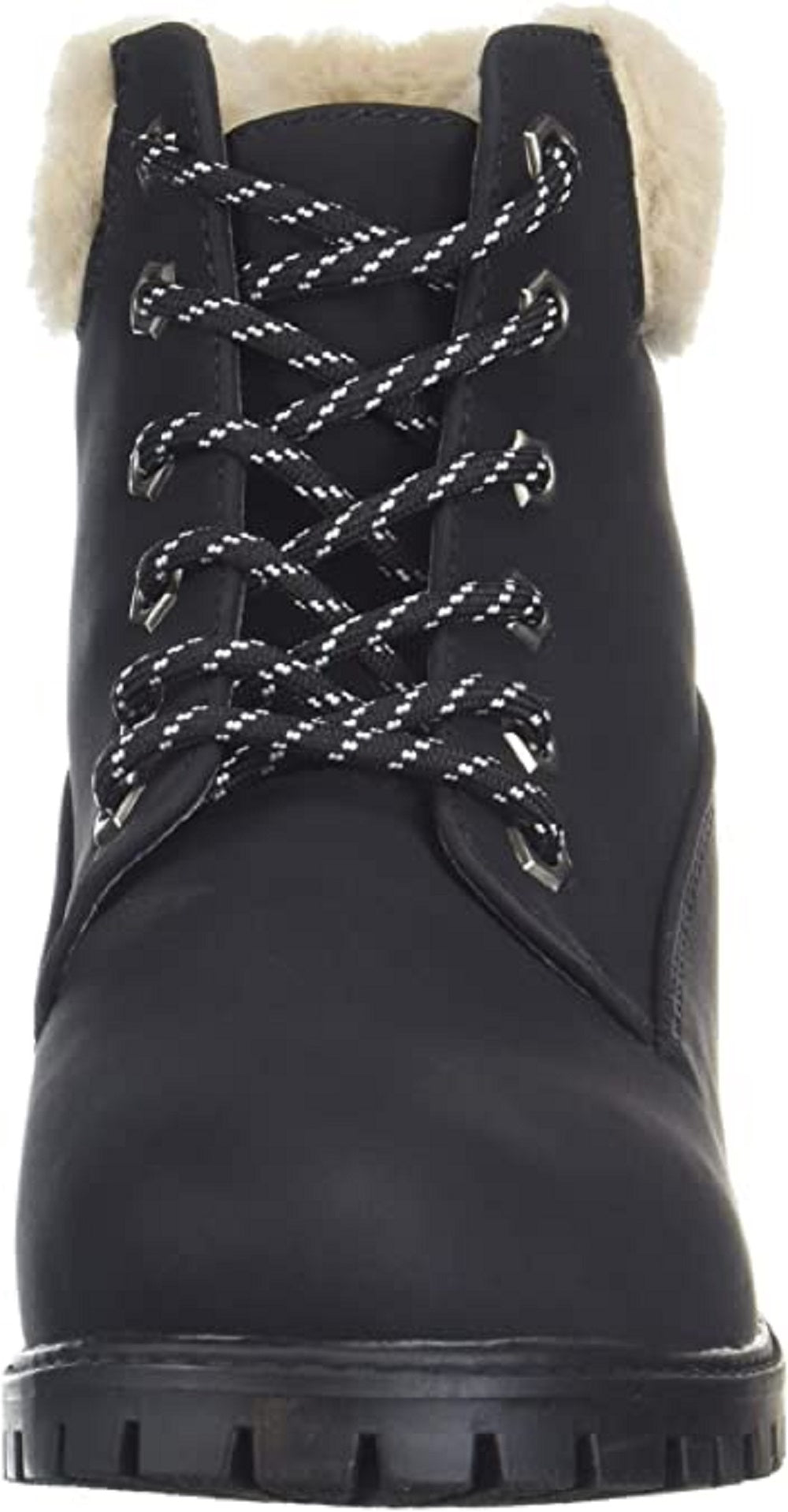 Madden Girl Women's Frankie Faux Fur Hiker Booties Black Size 8.5 M