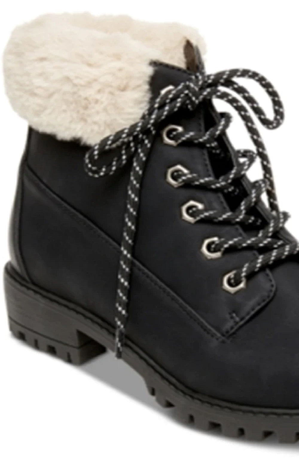 Madden Girl Women's Frankie Faux Fur Hiker Booties Black Size 9.5