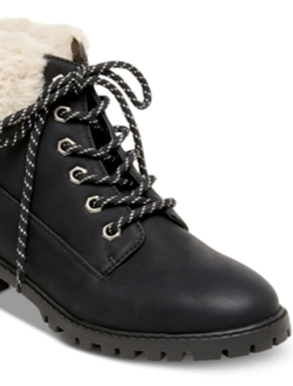 Madden Girl Women's Frankie Faux Fur Hiker Booties Black Size 9.5